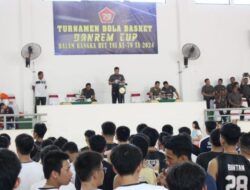 Peringati HUT TNI ke-79, Korem 045/Gaya Gelar Turnamen Basket Danrem Cup se-Babel